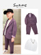 紫色二件套+长袖白T