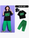 960黑色T恤+699绿色长裤+黑渔夫