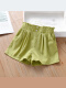 绿色 小花纽扣短裤