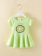 绿色短袖连衣裙印花17 绿柠檬