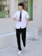 男白短袖+黑裤+新藏青带