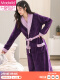 女紫色拼色睡袍