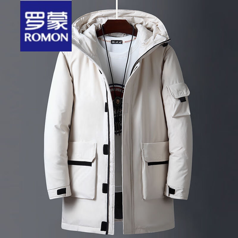 【官方专营】罗蒙（ROMON）男装潮流中长款羽绒服