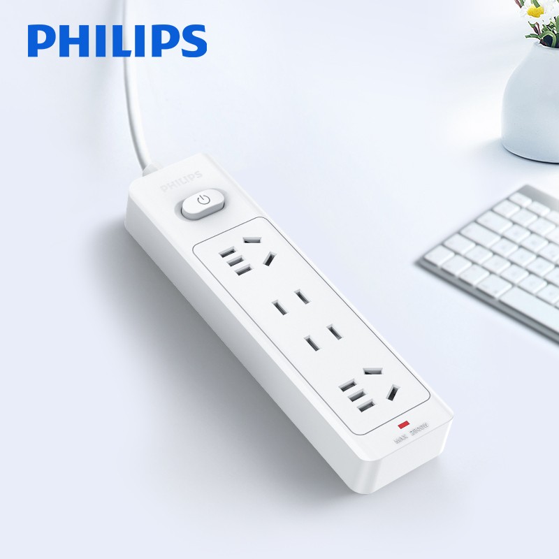 【旗舰店】飞利浦 （PHILIPS）插座 4位总控3米