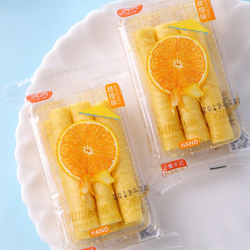 【旗舰店】兰象岩 甜橙味奶油夹心蛋卷 500g