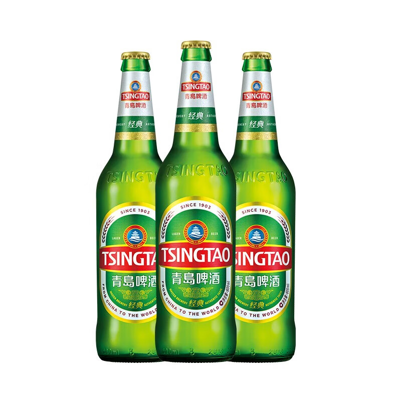 青岛啤酒（TsingTao）经典10度600ml*12瓶