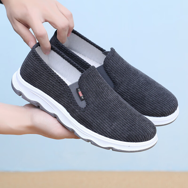 【JD旗舰店】意迪森 老北京爸爸布鞋 灰色38