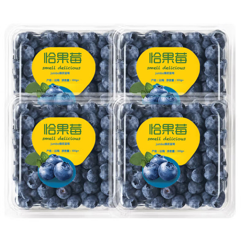 云南高山蓝莓 香蓝莓新鲜时令水果送礼 带箱3斤 单果15mm+净重12盒*100g