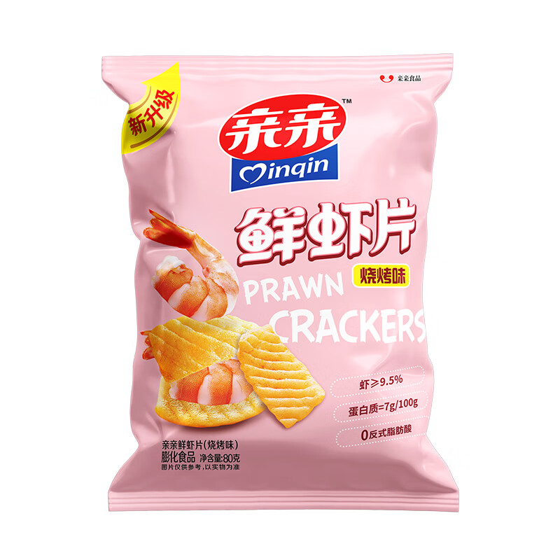 【任选6包15.4！旗舰店】亲亲（Qinqin）膨化休闲零食小吃 虾片
