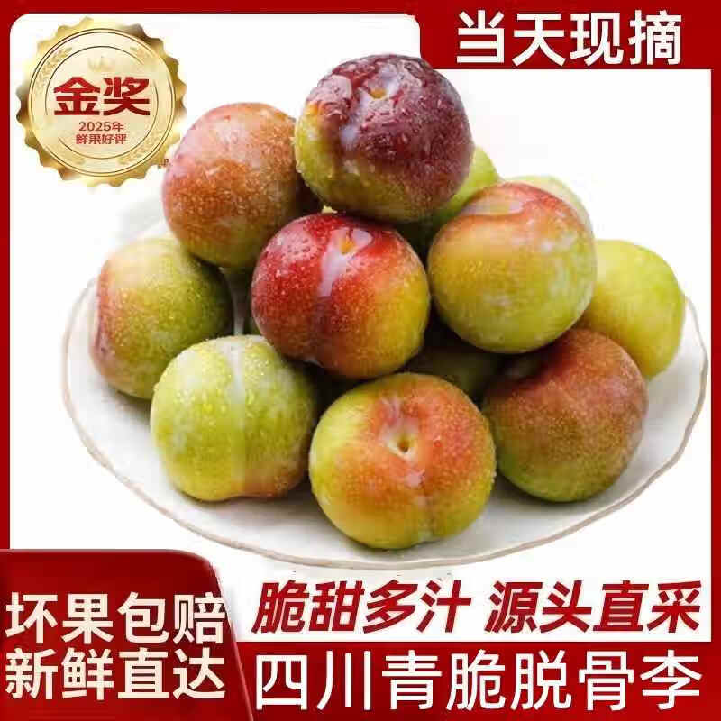 【旗舰店】酷果汇 四川脱骨李子 青脆红李 【尝鲜单果15g+】 5斤 （净重）