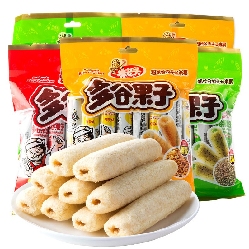 【官方旗舰店】米老头 多谷果子夹心米果能量棒 三口味组合300g