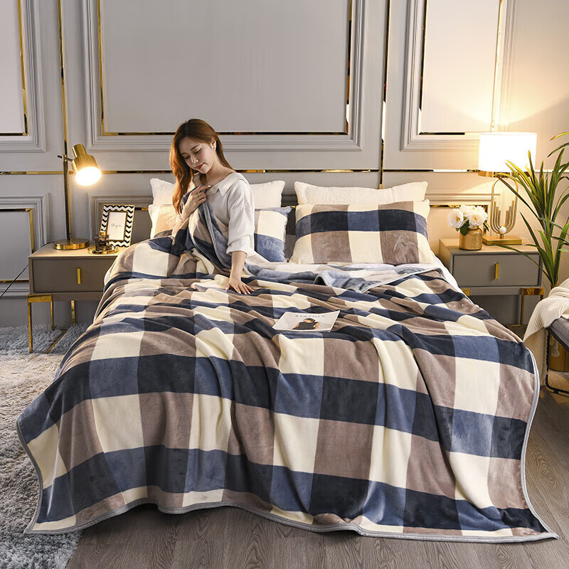 【JD旗舰店】软贝 A类牛奶法兰绒毛毯 简静150x200cm