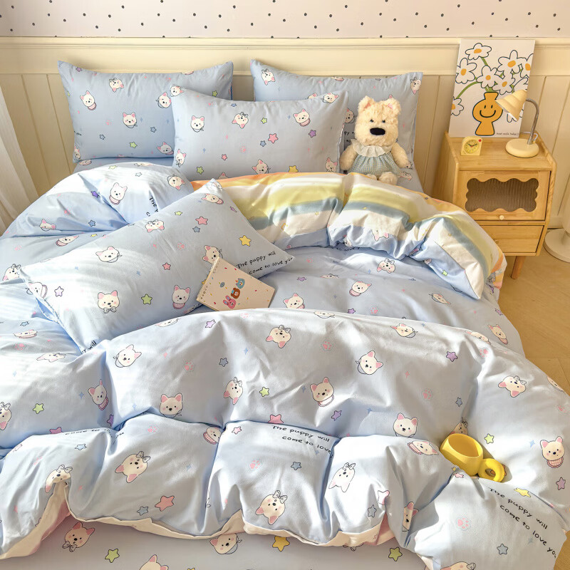 【JD旗舰店】软贝 四季通用款卡通床品套件 2.0m床单款四件套(被套200*230cm）