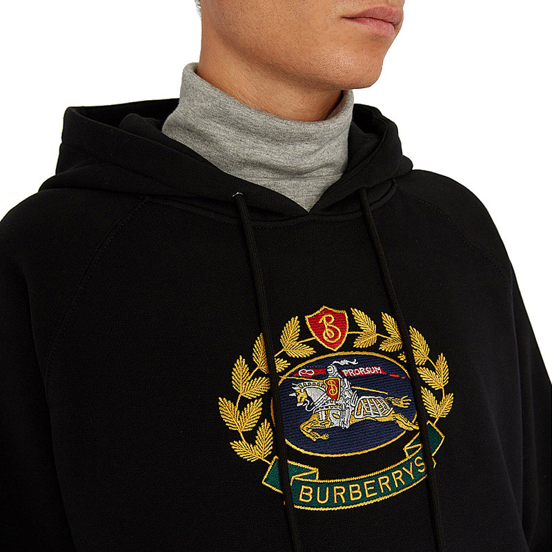 burberry 巴宝莉男装卫衣 吴亦凡同款黑色战马连帽卫衣 灰色8003015 m