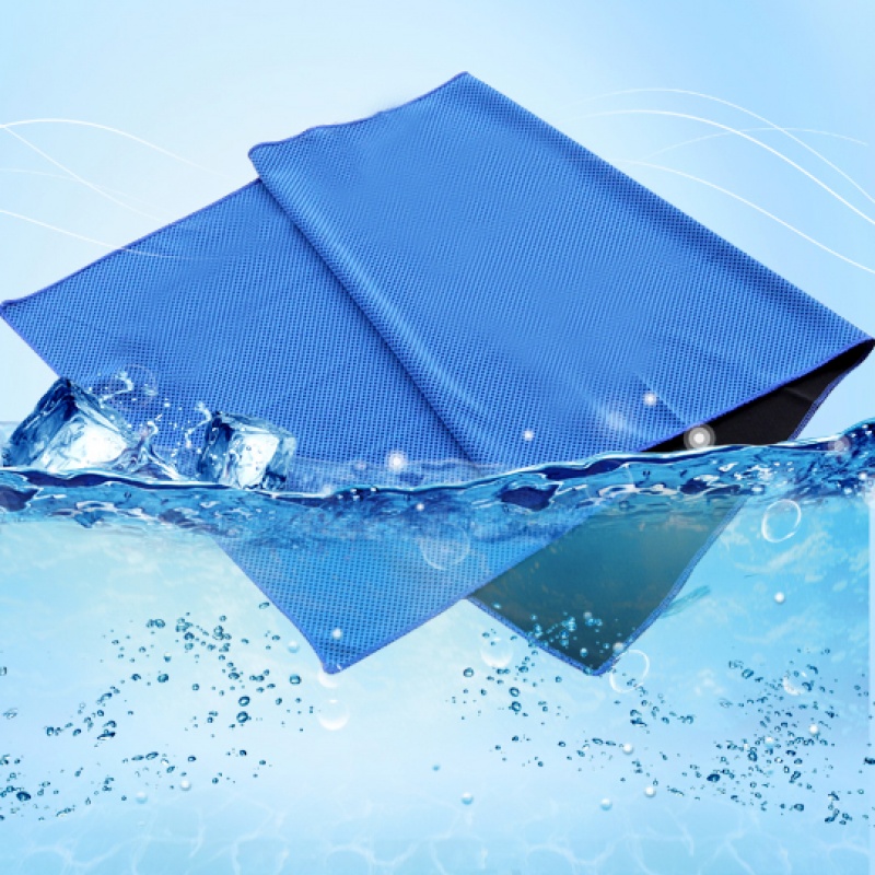 2条装冷感运动毛巾降温巾健身房跑步吸汗冰巾防暑擦汗速干冰凉巾 深