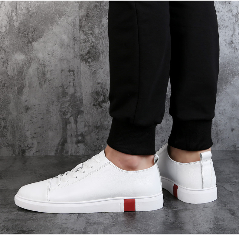 英国jkg板鞋小白鞋男真皮英伦皮男鞋休闲运动鞋男透气鞋子男潮鞋 白色