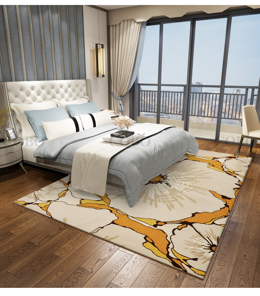 cobo 美式地毯客厅复古花朵茶几毯欧式法式奢华卧室床边满铺地毯现代