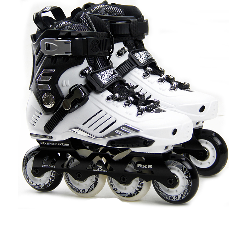 乐秀(roadshow)rx5溜冰鞋成人男女单排旱冰鞋轮滑鞋平花鞋滑冰鞋 白色