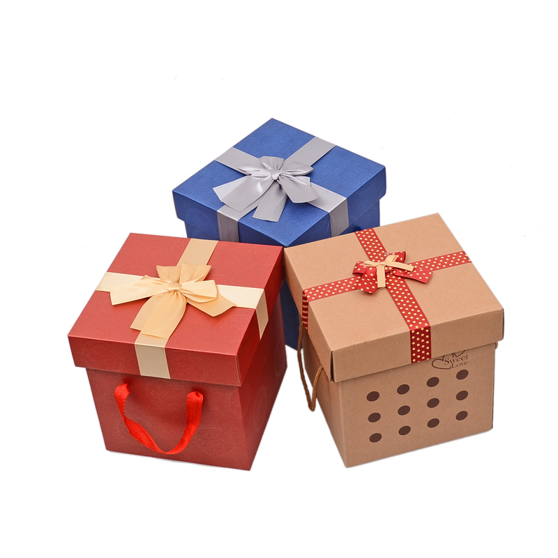 瑞迪斯 环保牛皮纸盒子正方形大号超大礼品盒包装盒礼物盒 糖果盒 水