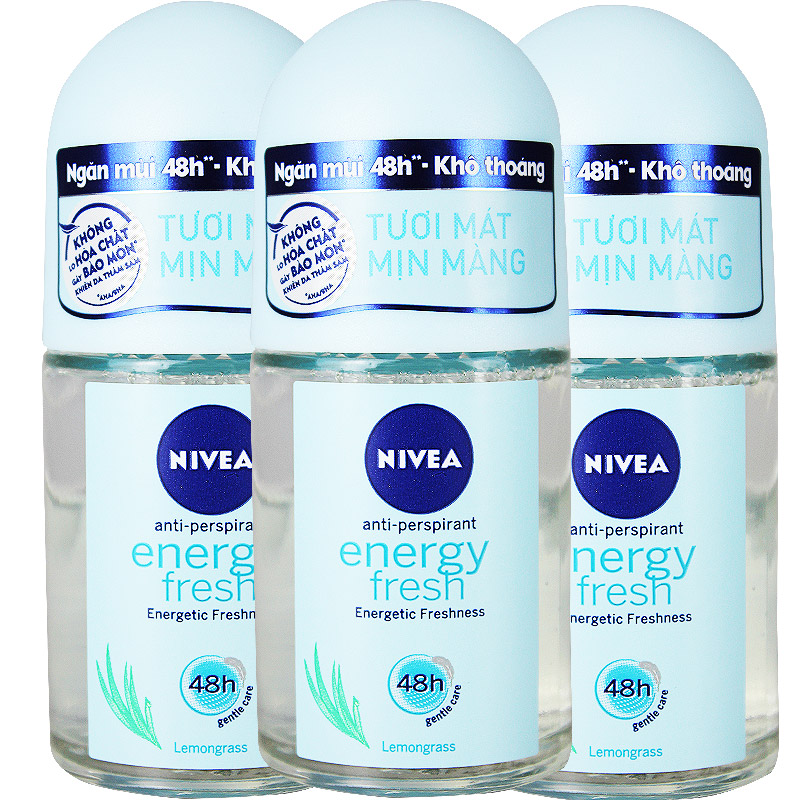 进口装妮维雅女士香体止汗走珠25ml 芦荟舒敏 三支装