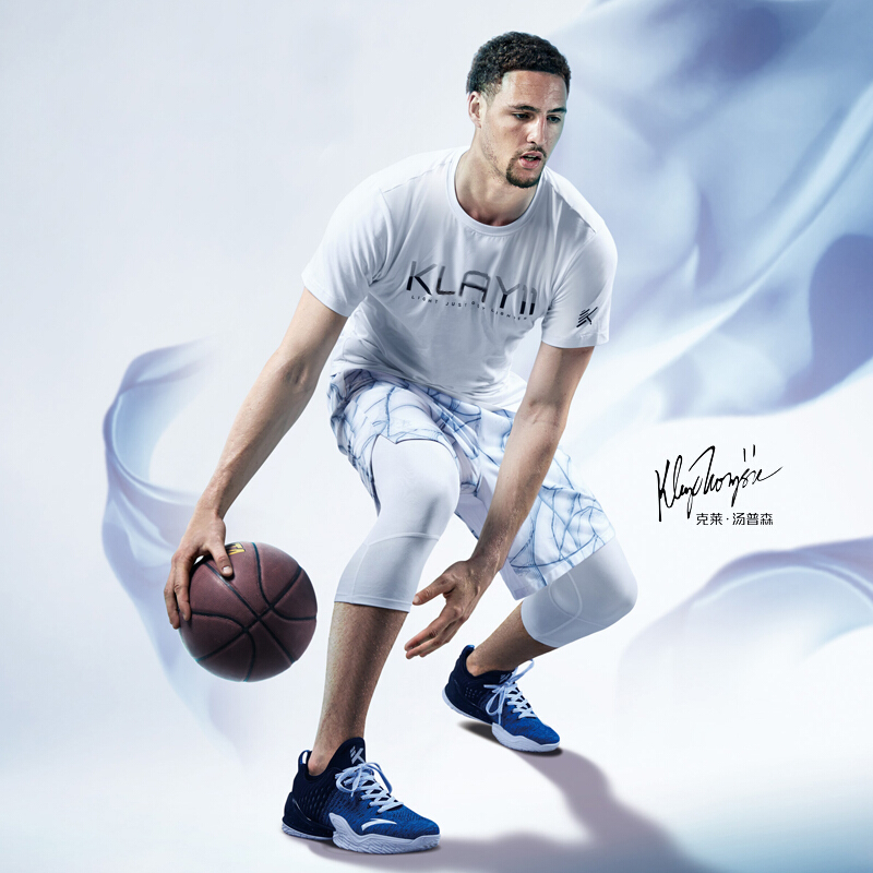 安踏短袖汤普森同款男装2018夏季新款吸汗跑步服休闲运动上衣 纯净白