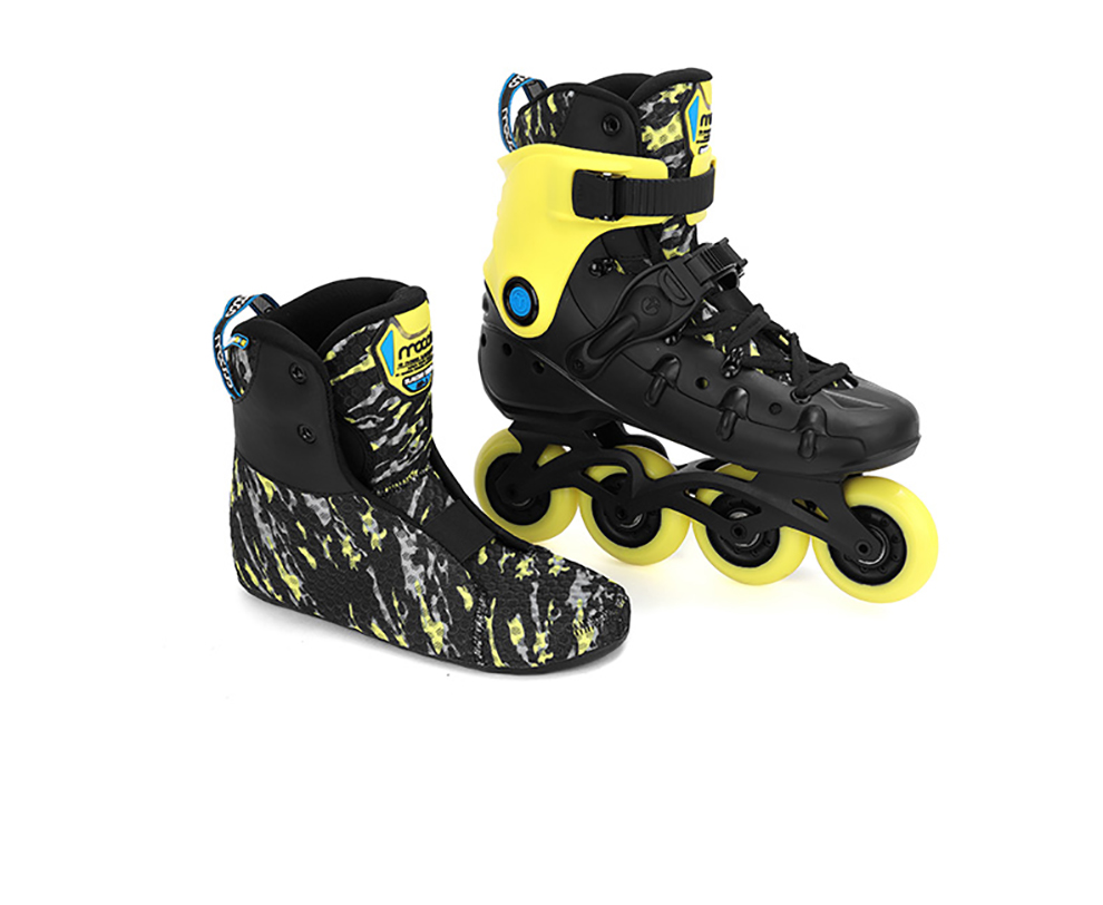 米高溜冰鞋成人直排轮旱冰鞋轮滑鞋刷街自由式男女hr1 黑白单鞋 41