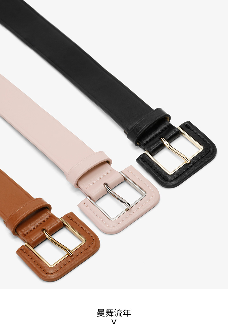 charles&keith腰带ck4-42250209简约方扣女士腰带 浅红色 m