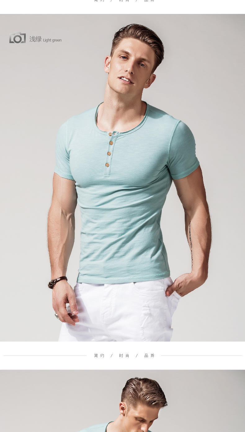 学生修身健身紧身运动休闲t恤男纯色打底汗衫男 浅灰色 xl码/70kg左右