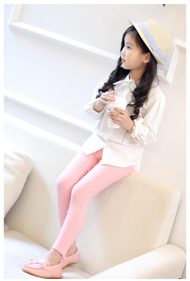 绚萌 女童打底裤春秋款儿童修身休闲裤宝宝长裤中大童小脚裤铅笔裤外