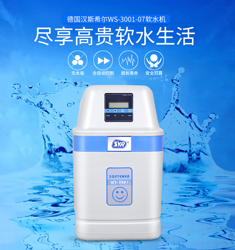 汉斯希尔(syr) 德国ws-3001-07-02家用中央软水机全屋除垢管道净水机