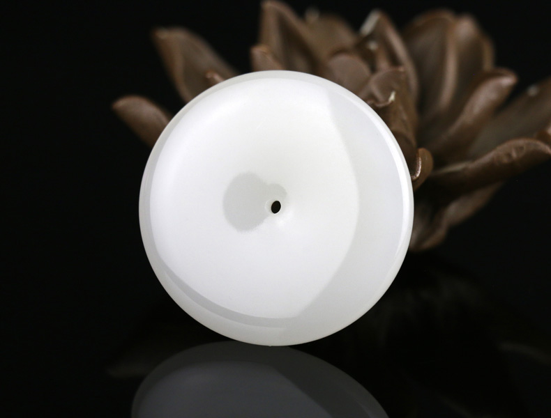 诚合珠宝 和田玉吊坠 羊脂白玉大号平安扣挂件《可定制》 附证书