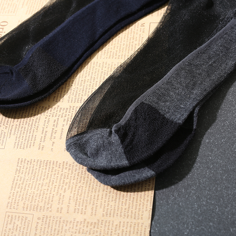 001男士玻璃丝袜船袜黑色5双 均码