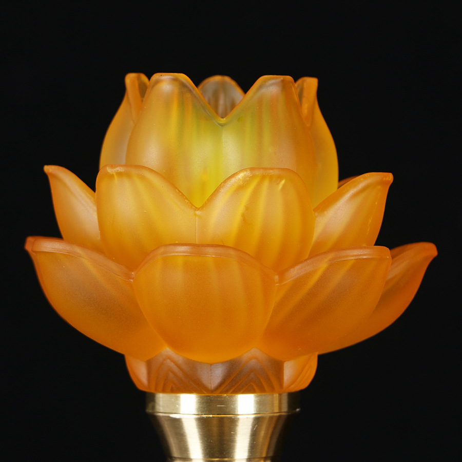 圆通佛前琉璃莲花灯佛供灯一对led供佛灯家用长明灯供奉佛堂用品花蕾