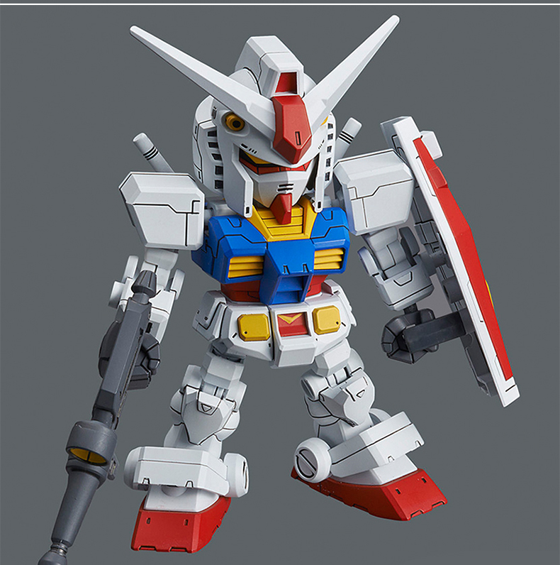 万代bandai高达拼装模型sdcscs敢达bb战士q版08自由高达白色矮骨架