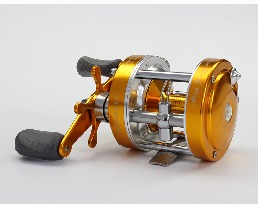 明洋鼓轮全金属雷强打黑鱼轮右手防炸线左手远投大物渔轮cl60蓝色单