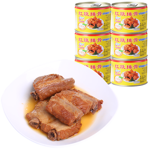 gulong古龙食品红烧排骨罐头256g6罐