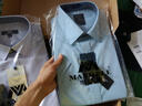 墨诺佰 衬衣白衬衫青年商务正装上班修身型免烫方领夏季短袖衬衫男修身 钻石蓝 39 码（115-130斤） 实拍图