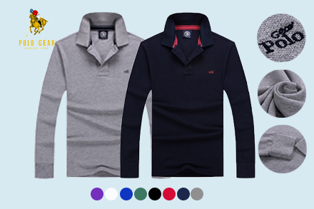 【pologear】专柜同款八色修身纯棉长袖polo衫